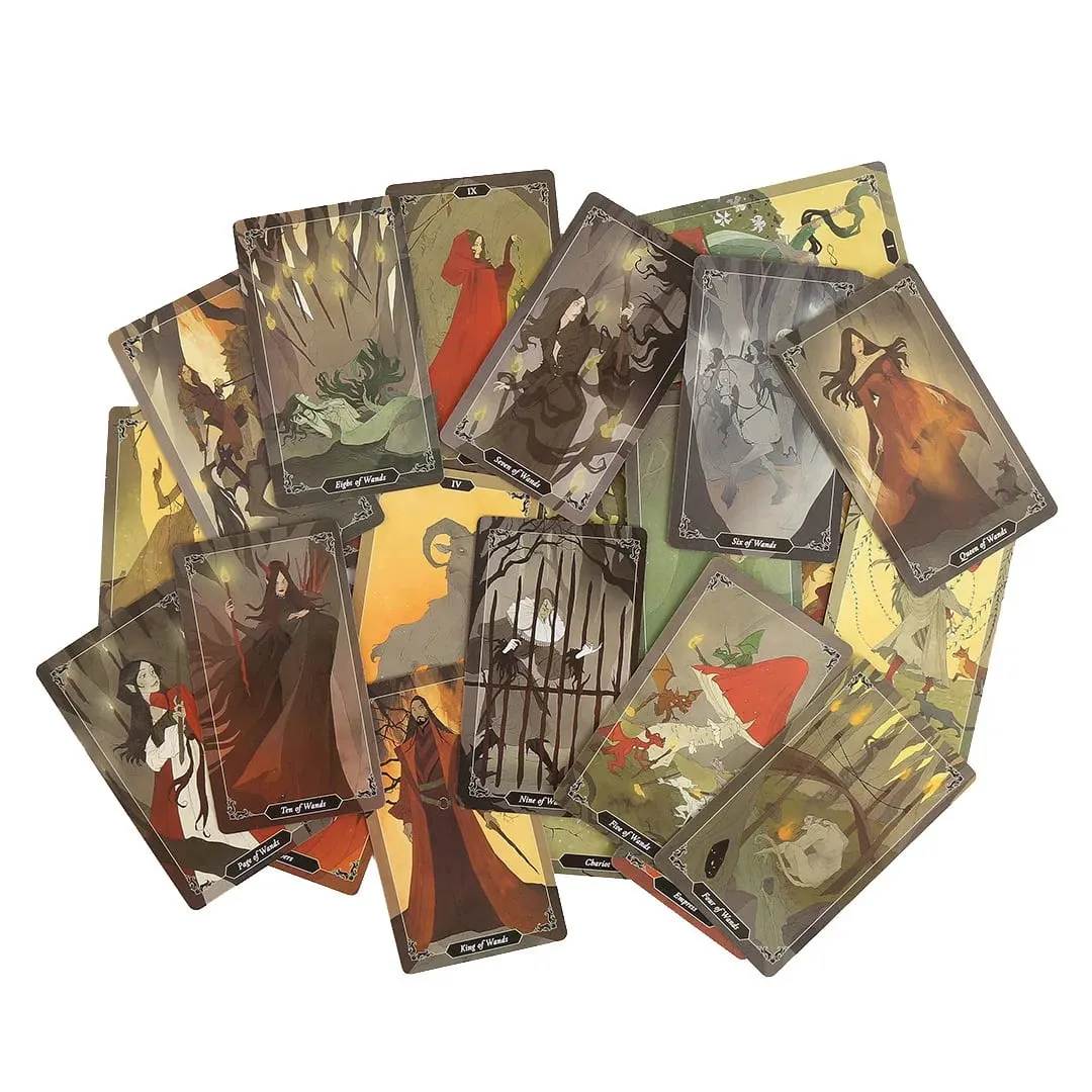 Kad Tarot Kayu Gelap A 78 Oracle Deck English Visions Divination Edition Borad Bermain Permainan — image 6