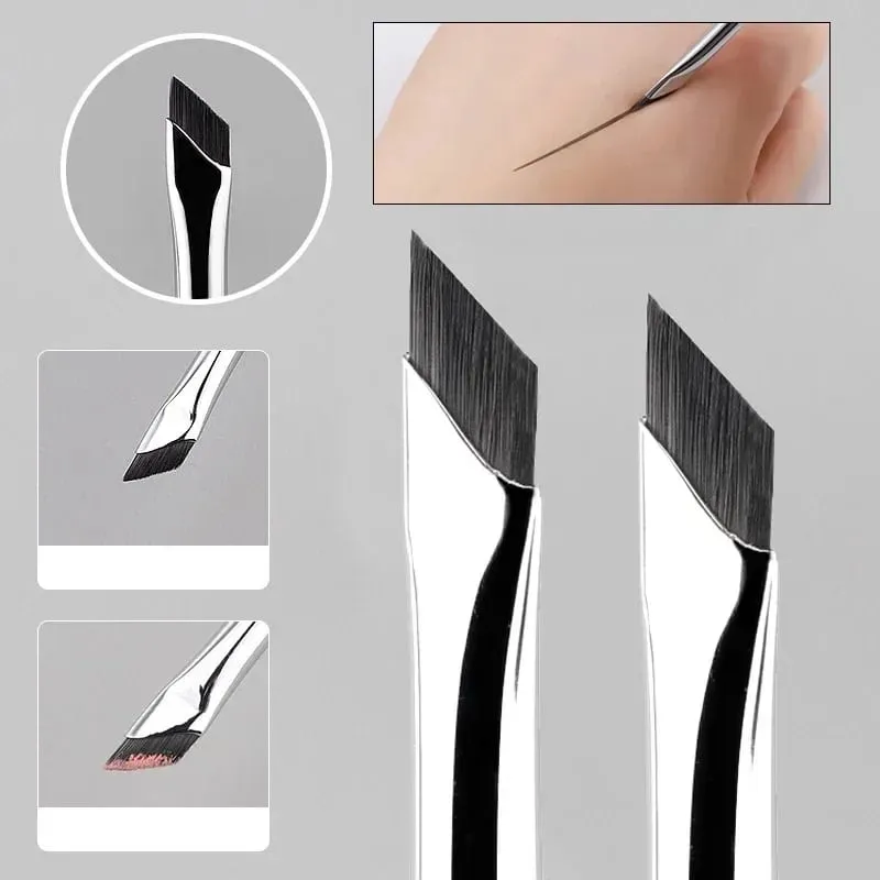 2/5 Stück Upgrade-Blade-Eyeliner-Pinsel, ultradünn, feiner Winkel, flacher Augenbrauenpinsel unter den Augen, Platzieren Sie präzise Detailpinsel — image 1