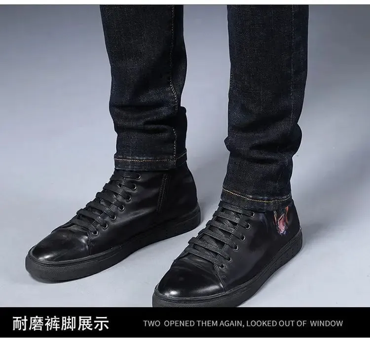 High-end กางเกงยีนส์ผู้ชายฤดูร้อนใหม่เย็บปักถักร้อยพิมพ์ Slim-fit ขนาดเล็กกางเกง Punk เสื้อผ้าแบรนด์หรูกางเกงยีนส์ผู้ชาย — image 6