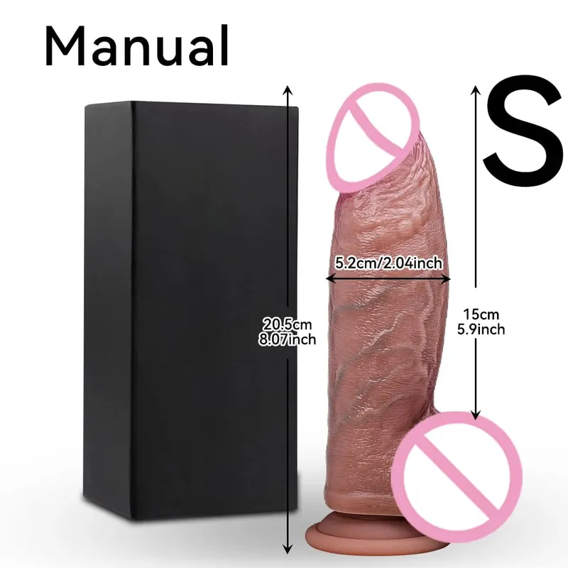 Dildo besar realistik zakar palsu yang besar dengan cawan sedutan batang tiruan fleksibel faraj wanita melancap dubur untuk mainan seks lesbain — image 13
