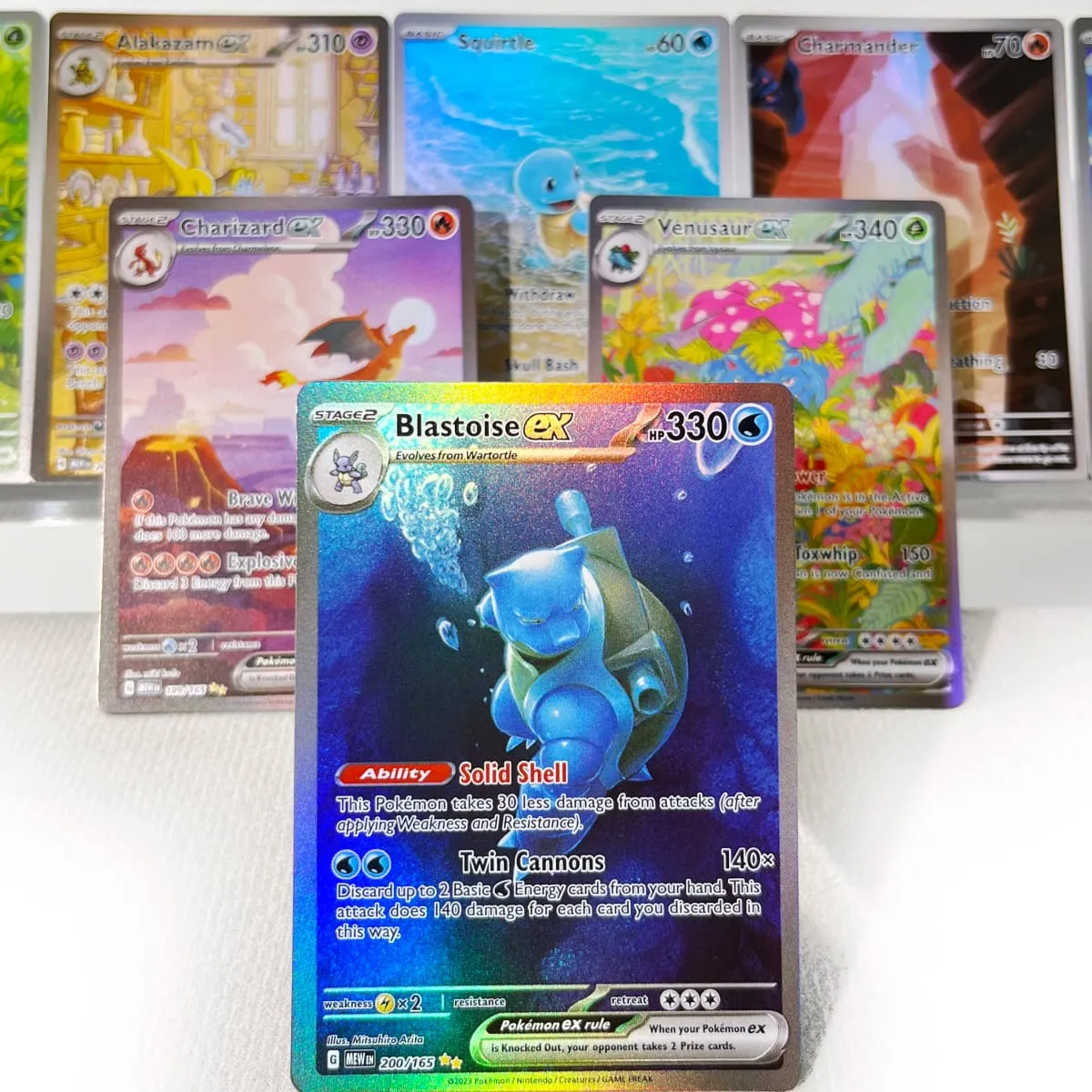 Pokémon 151 PKM Cards PTCG3-D Bulbasaur Squirt Rainbow Gengar ex Holographic Ex GX Rare Collection Battle Toys Hadiah untuk Hobi — image 3