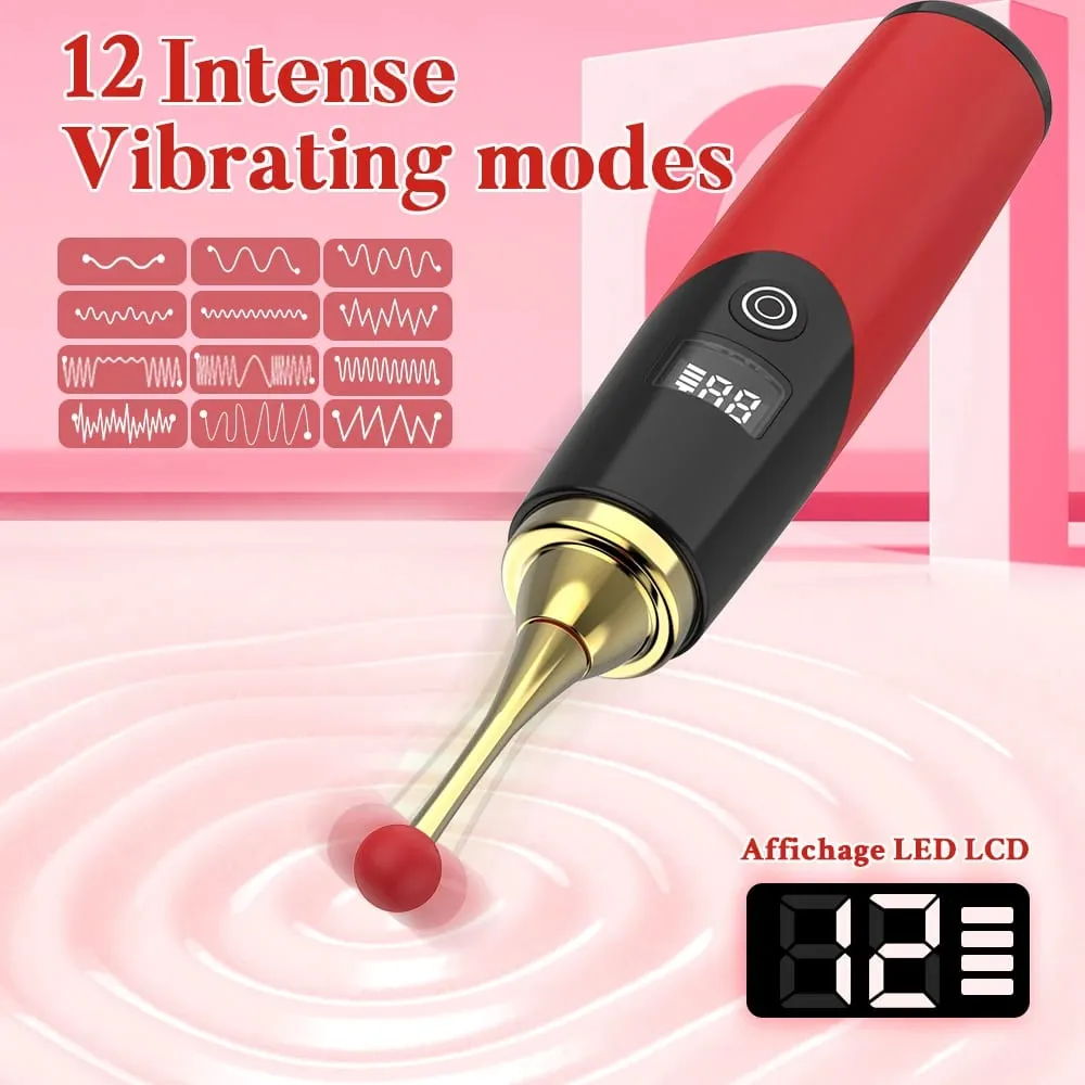 Vibrátor LCD Orgasm Pen Vibrátor 12 režimů Vibrační bod G Ženský klitoris Stimulátor bradavek Přenosný masážní přístroj Sexuální hračky pro dospělé pro ženy 18 — image 2