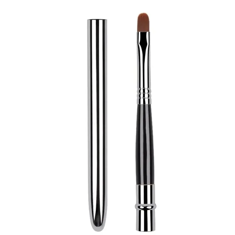 แบบพกพา Silver Lips แปรงแต่งหน้าปากกาโลหะเครื่องสำอางค์ Lipgloss ลิปสติก Lip Gloss แปรงป้องกันหมวกแปรงแต่งหน้า — image 1