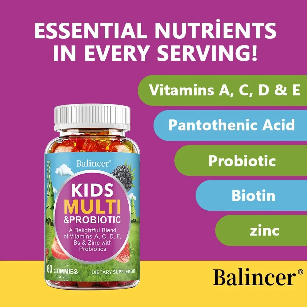 Gummies วิตามินรวมสำหรับเด็กออร์แกนิกพร้อมวิตามิน A C D E สังกะสีโปรไบโอติกส่งเสริมการย่อยอาหารและช่วยเพิ่มภูมิคุ้มกัน — image 2