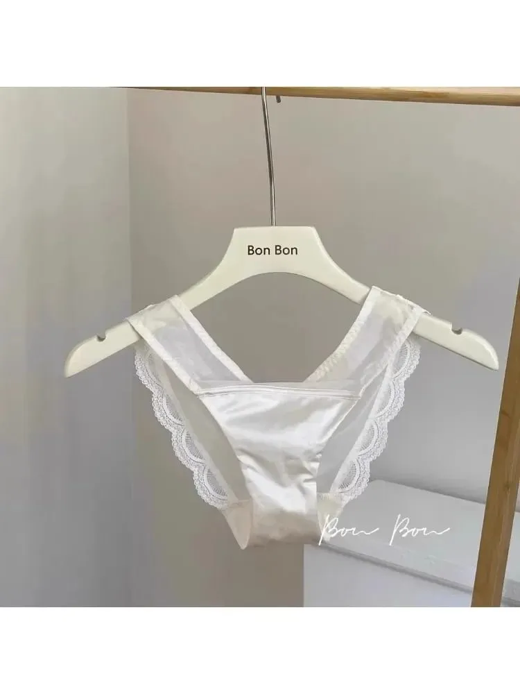 Französischer Luxus-Seiden-BH für Damen mit kleiner Brust, verstellbares Schlankheits-Bralette- und Höschen-Set, bequem, sexy, transparentes Dessous-Set — image 4