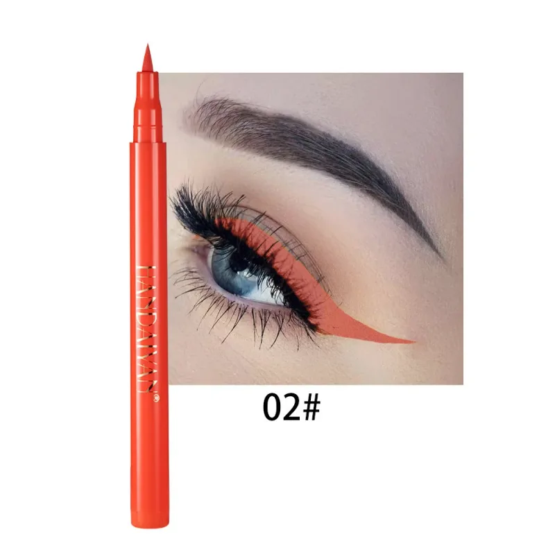 Pensil Eyeliner Putih Matte Cepat Kering Kosmetik Pena Eyeliner Cair Halus Tahan Lama Tahan Air Pena Eyeliner Antinoda — image 17