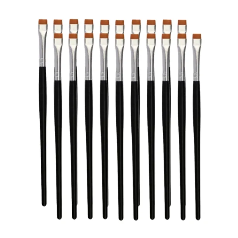 Commercio all'ingrosso 5/10/20PCS Pennello per sopracciglia piatto Sopracciglia ultrasottili Pennelli per trucco Pennello per eyeliner Sottile Eye Liner Brow Contour Brush Tools — image 9