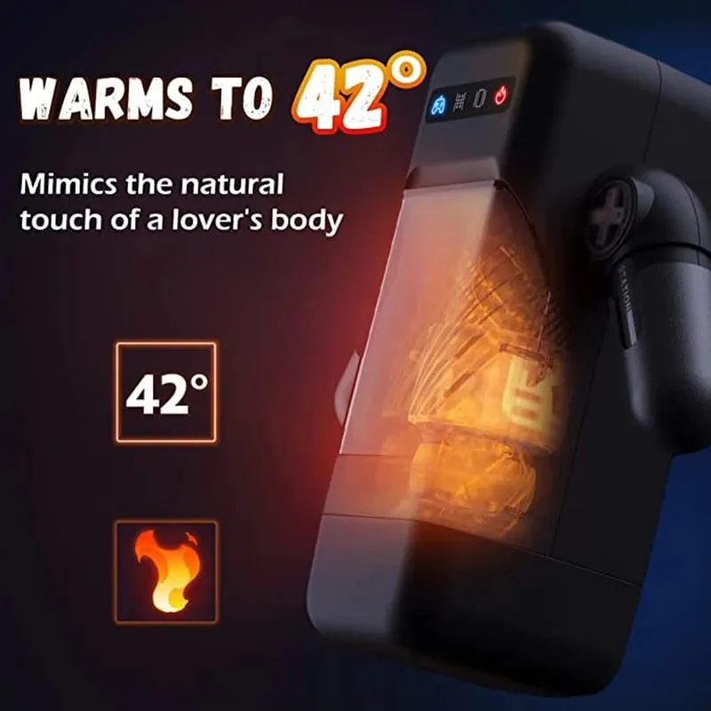 Masturbador automático de empuje masculino con calefacción, copa Oral, Stroker, succión de Vagina Real, mamada, Juguetes sexuales, vibración con soporte para teléfono