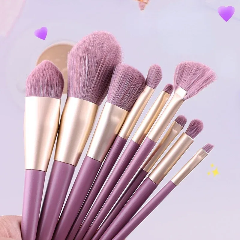 5-10Pcs Purple Makeup Brushes Set with Storage Bag Eye Shadow Powder Foundation Sculpting Highlighter Eyebrow Brush Professional — image 7