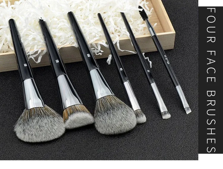 1pc 프로 메이크업 브러쉬 파운데이션 파우더 팬 메이크업 브러쉬 컨투어 3D 점적 아이섀도 컨실러 각진 아이 브로우 섀도우 도구 — image 5