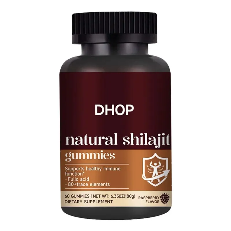 Shilajit Gummies 60 Gummies อาหารเสริมแร่ธาตุหิมาลัยพร้อมกรดฟุลวิคฮิวมิกสังกะสีซีลีเนียมแมกนีเซียมสำหรับพลังงานภูมิคุ้มกัน