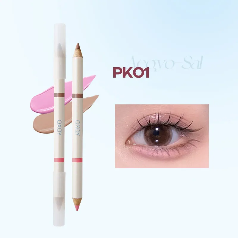 Double Tip Aegyosal Pensil Penyerlah Matte Bawah Mata Koyak Beg Pelapik Anak panah Pen Pembayang Mata Tongkat Make Up Korea Kosmetik Wanita — image 10