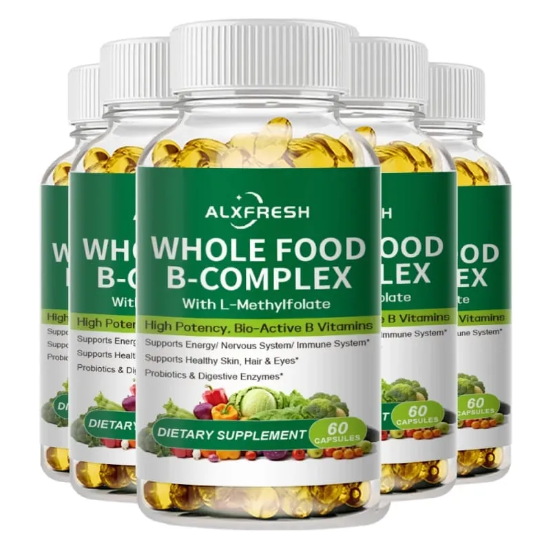 Vitamin B Complex Capsules Promote Energy Metabolism Relieve Fatigue Improve Memory Mood Anxiety Improve Skin Hair Nail Health