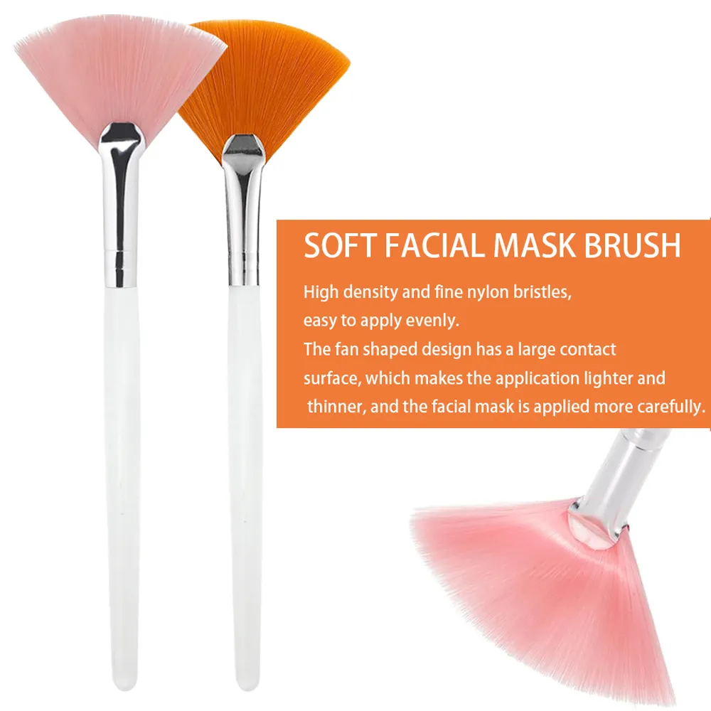 3/9 Pezzi Pennelli per maschera a ventaglio facciale Pennello per maschera morbida Applicatore Estetista Pennelli per maschera facciale per donne Ragazze Strumenti cosmetici — image 3