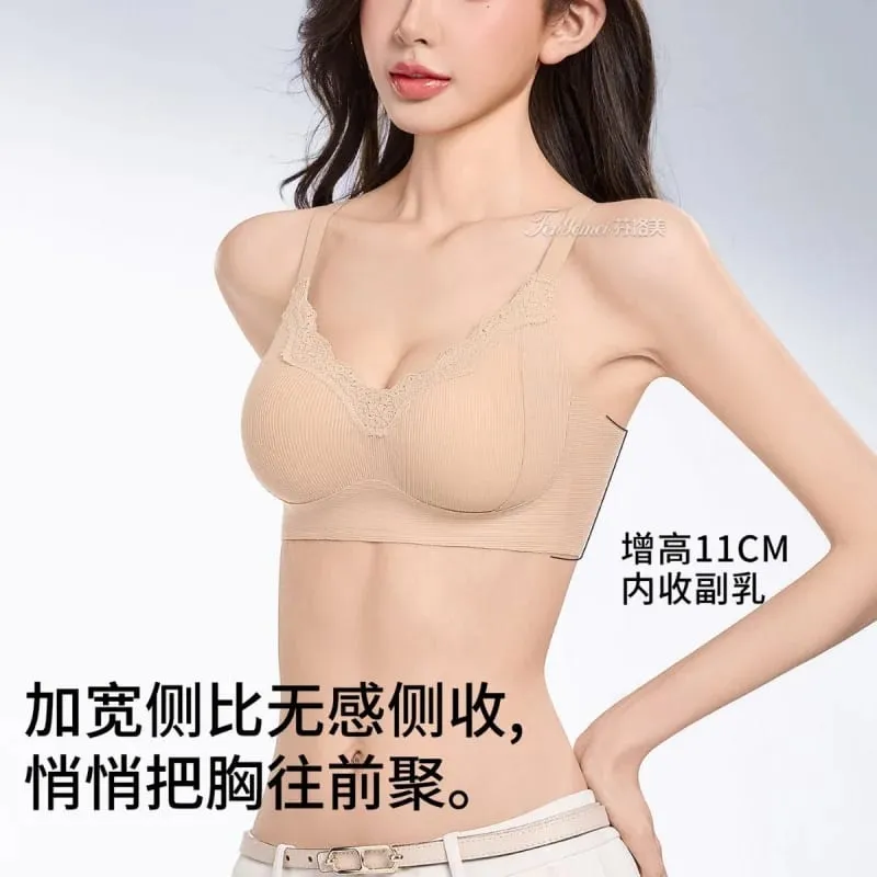 Lingerie femme pour petites poitrines fine sans couture invisible confortable sans fil avec maintien latéral de la poitrine et soutien-gorge anti-relâchement — image 6