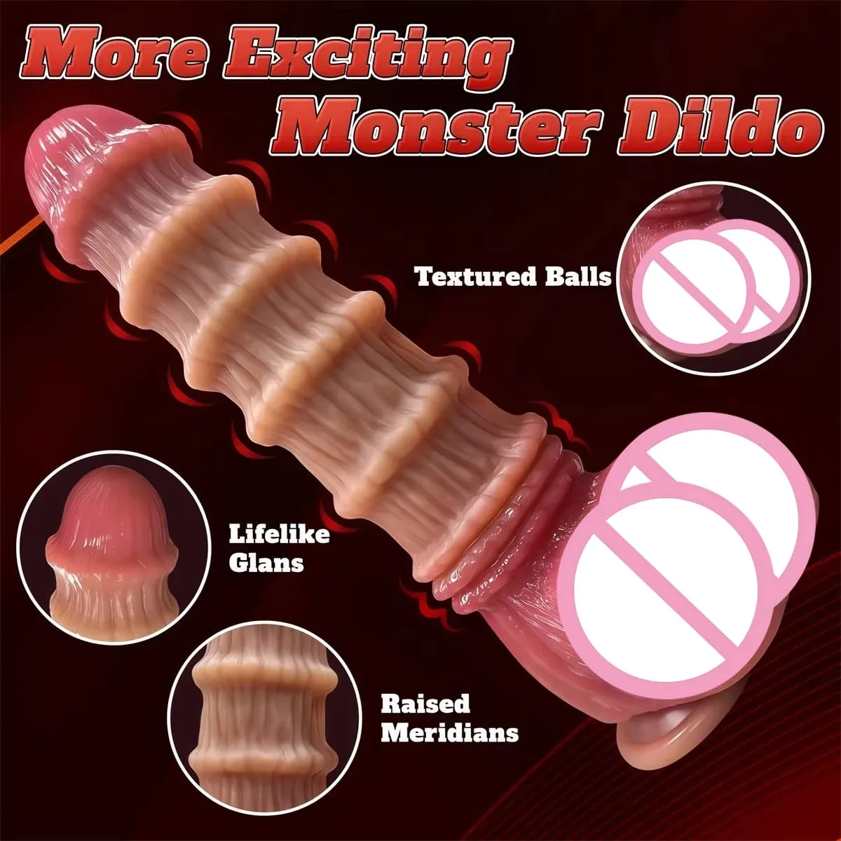 Knotendildo Silikon Penis G-Punkt Stimulation Monsterdildo Analplug für Frauen Drachendildos Prostatamassagegerät Weibliches Sexspielzeug — image 5