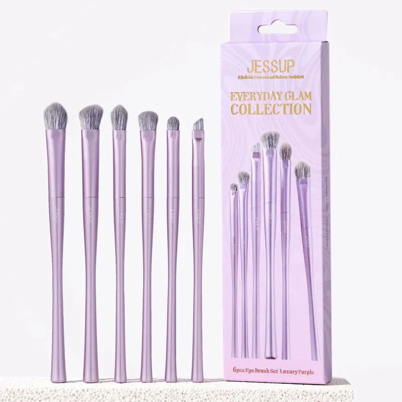 Jessup – ensemble de pinceaux de maquillage professionnels, 14 pièces, pour fond de teint végétalien, fard à paupières, poudre de Contour, Kit de pinceaux de mélange de luxe violet T512 — image 10