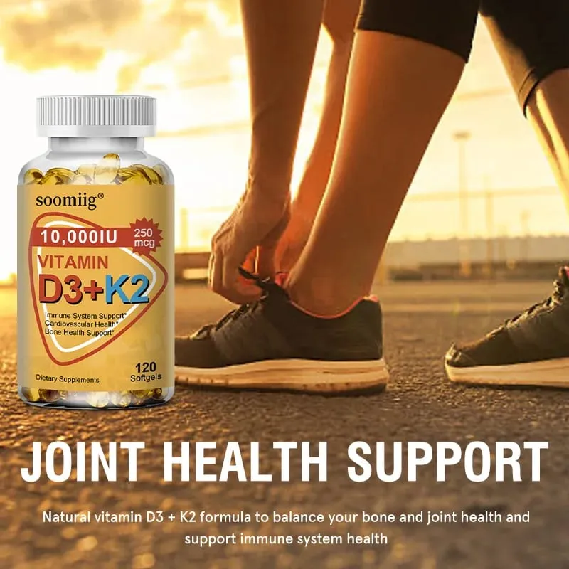 Suplemen Vitamin D3 K2 Softgel Capsule Menyokong Tulang Sendi dan Kesihatan Imun Tulang Kuat & Sihat untuk Lelaki Wanita — image 3