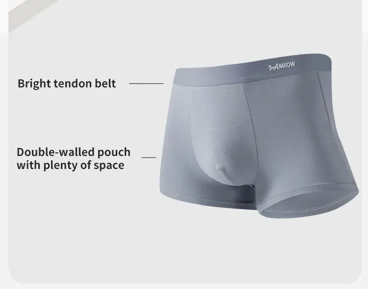 MiiOW 3Pcs Silky Modal Men Underwear Boxers Cotton Soft Touch Underpants Male Lightweight Breathable Boxers Men's Panties Trunks — image 10