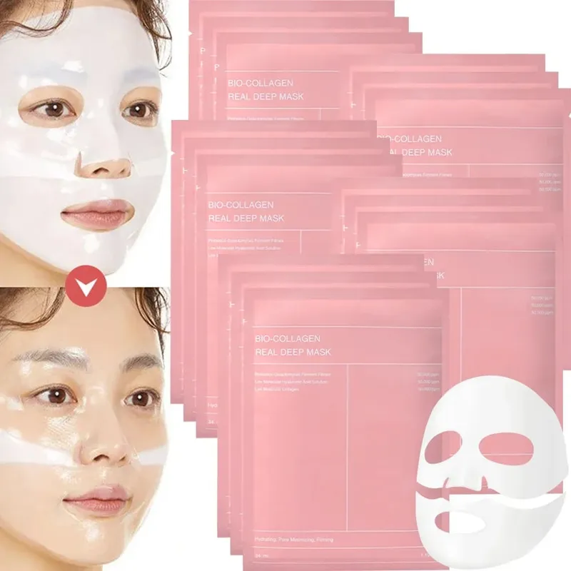 Masker Kolagen Terpisah Pelembap Menyegarkan Perawatan Kulit Cerah Kontrol Minyak Masker Wajah Hidrasi Dalam yang Lembut Riasan Korea — image 1