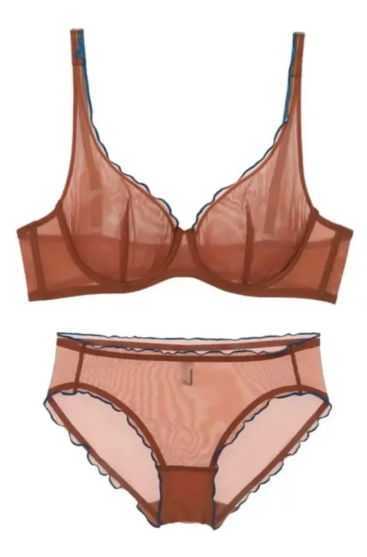 Set di reggiseno a coppa piena da donna di nuovo arrivo Set di biancheria intima comfort quotidiano ultra sottile minimizzatore supporto sexy anti-cedimento laterale sottile ABCD — image 17