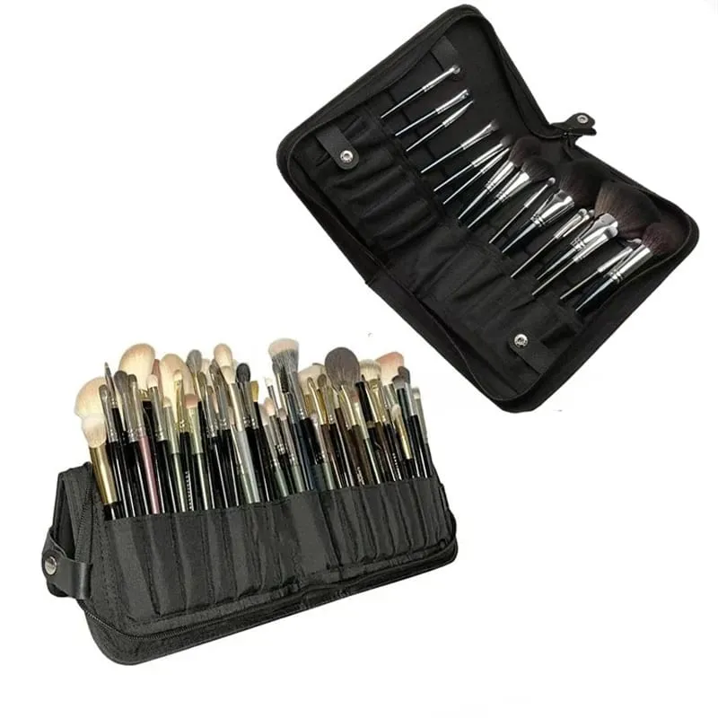 29 Holes Foldable Makeup Brush Bag Women Cosmetic Brushes Storage Bag Makeup Tools Organizer Waterproof Nylon Makeup Storage Bag — image 1