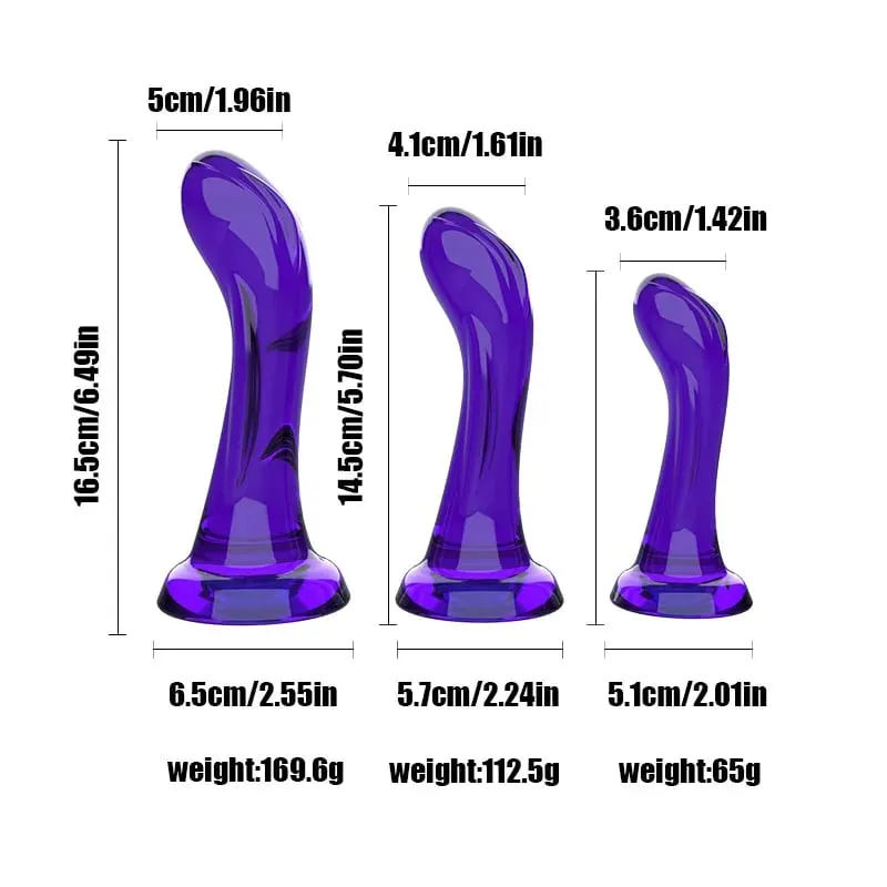 Zakřivené realistické dildo se silnou přísavkou Měkká a flexibilní erotická hračka s bodem G pro ženy Muži Černá Fialová Čirá Živá Dillo — image 4