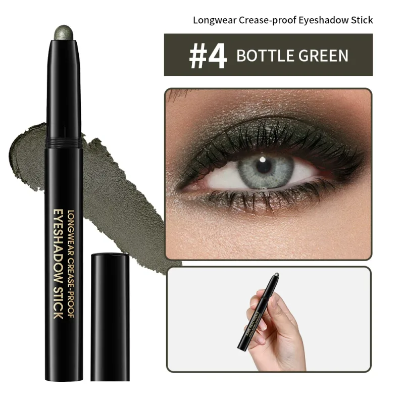10colors Eyeshadow Stick Matte & Shimmer Shades Waterproof Smudge-proof Glitter Eyeshadow Pencil Stick Lasting Smooth Eye Makeup — image 8