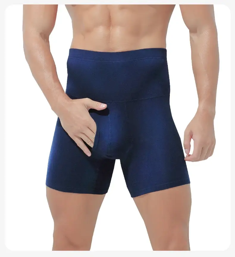Men's High Waisted Belly-Control Underwear Plus Fat Plus Size Anti-Wear Leg Waist Protection Warm Fleece-Lined Thickeneded Sport — image 9