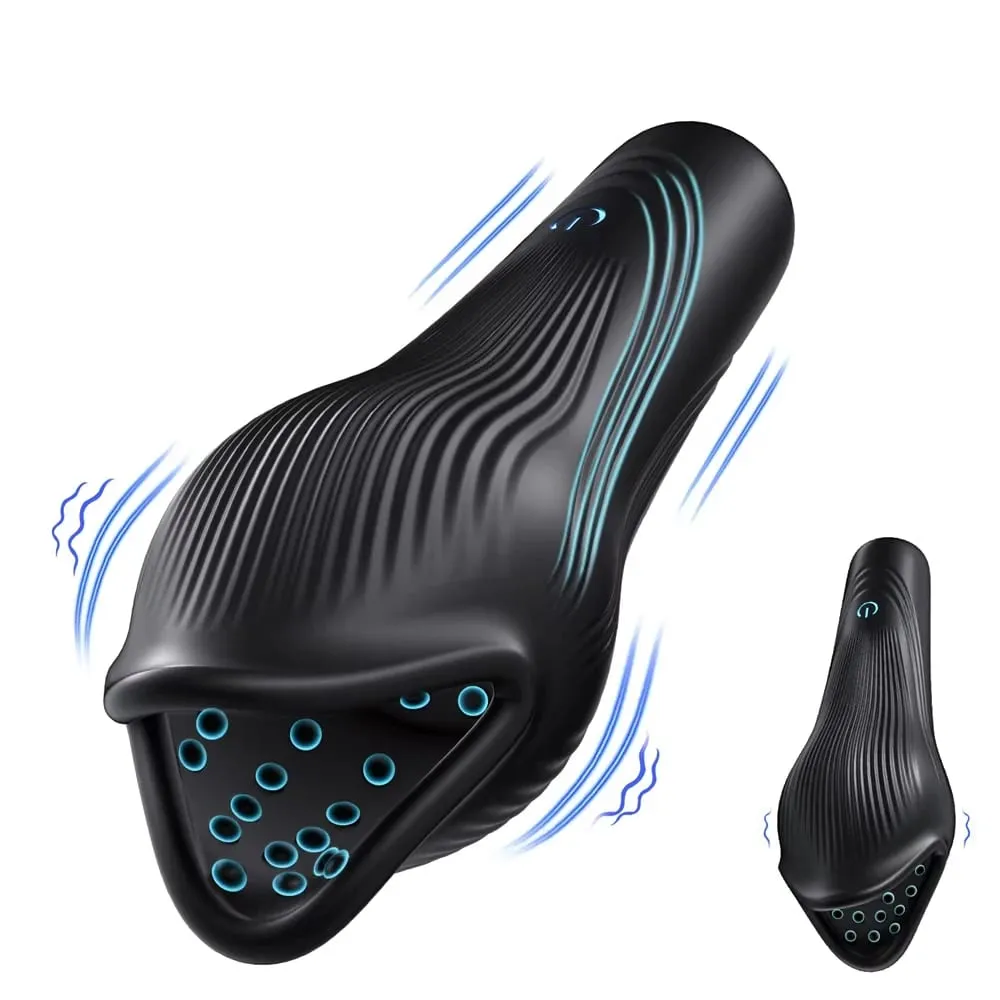 ลิ้นสั่นที่มีประสิทธิภาพเลียVibratorชายGlanนวดDelay Stamina Trainer Oral Sex Climax Masturbation Sexของเล่นสำหรับชาย — image 1