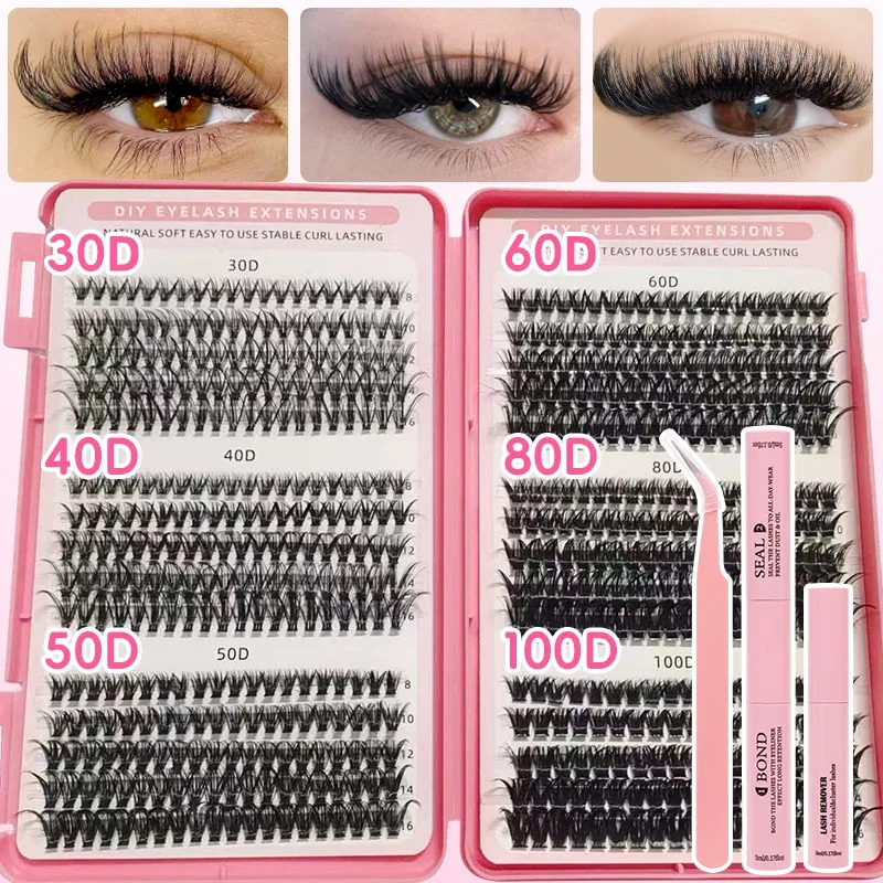 DIY Manga Spiky Cluster Lash Extensions Přirozený mega objem Individuální předřezané segmentované řasy pro domácí líčení očí — image 13
