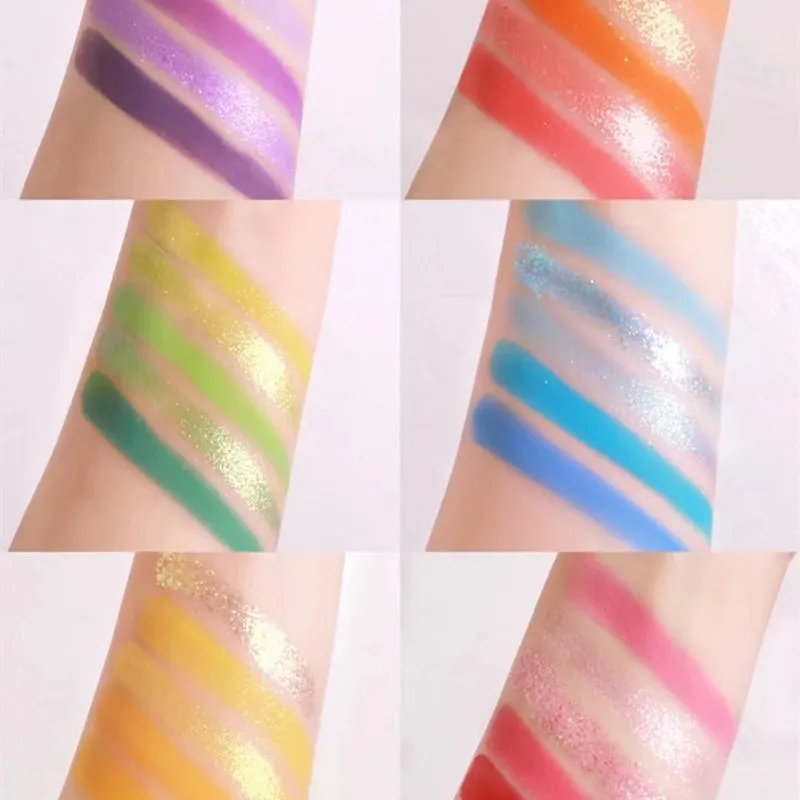30-Farben-Lidschatten-Palette, Regenbogen-Korallen-Perlen-Glitzer, matte Pailletten, Schimmer, hochpigmentierter Lidschatten, Make-up für Partys und Tanzshows — image 5