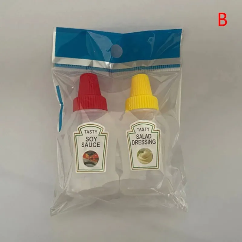 1/2/3/4 Buah Kotak Makan Siang Mini Aksesori Pola Lucu Kotak Saus Botol Pencet Kartun Tomat Madu Wadah Bumbu untuk Anak-anak — image 9