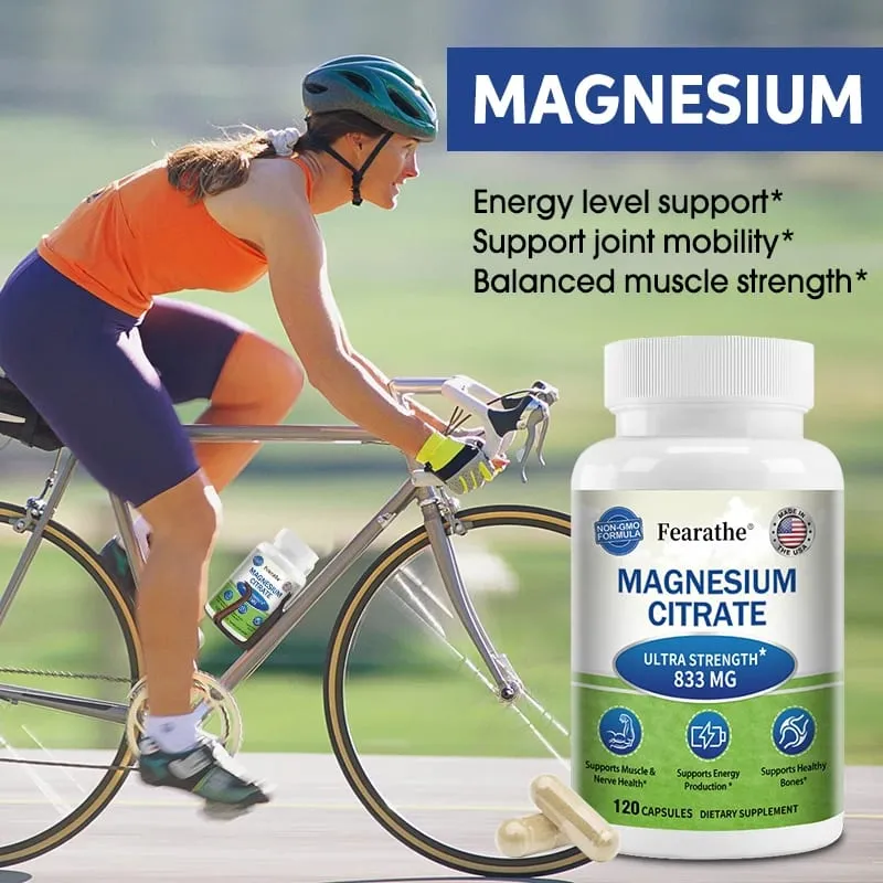 Capsules de citrate de magnésium, hautement absorbables, favorise la relaxation, le sommeil, les os, le cœur, les nerfs, les muscles et le métabolisme — image 4