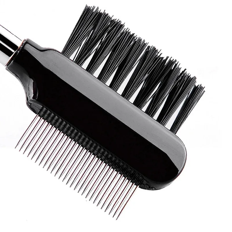1PC štětec na řasy Hřeben na obočí štětce na líčení Professional Dual Makeup Tool maquiagem Black Kabuki Wood Beauty — image 4