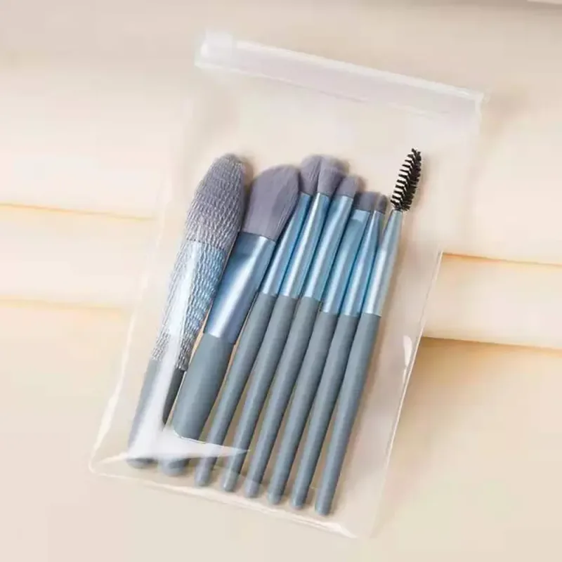 8ks/sada přenosné štětce na make-up s měkkými štětinami Prémiové syntetické se sáčkem štětec na oční stíny Nástroj Eye Facial Beauty Foundation