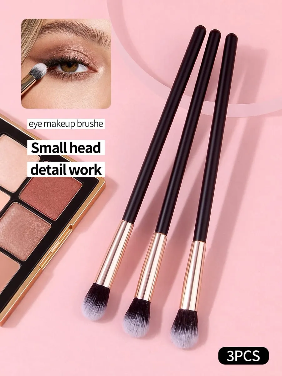 3Pcs Professionelle Augen Make-Up Pinsel Set Weiche Synthetische Faser Lidschatten Blending Pinsel Kleine Detail Schönheit Kosmetische Werkzeuge — image 3