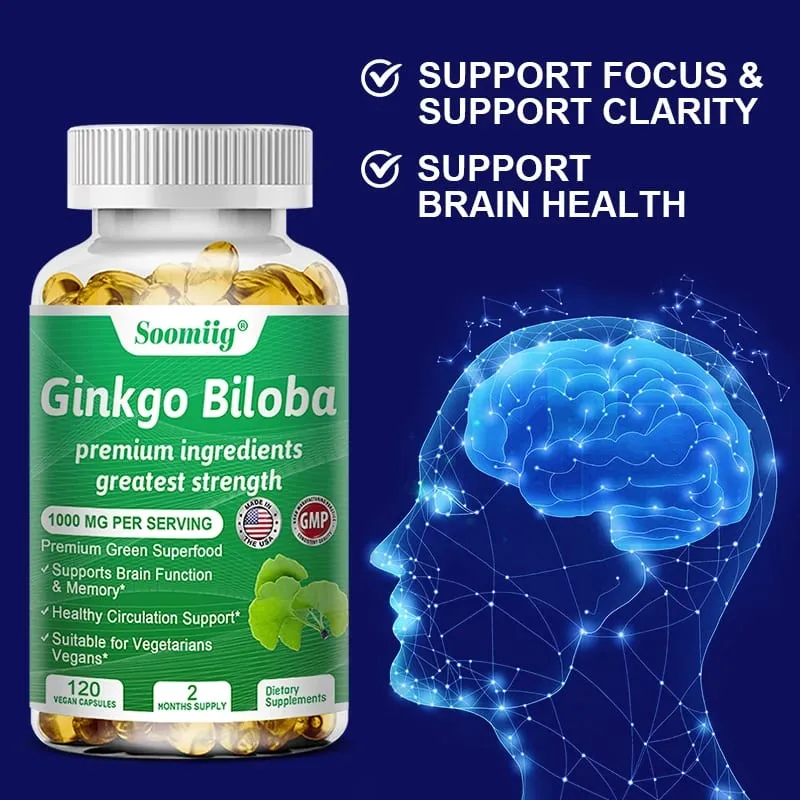 Ginko Biloba Capsules - Brain Supplement for Memory and Focus - Ginkgo Biloba Supplements for Good Vision — image 6