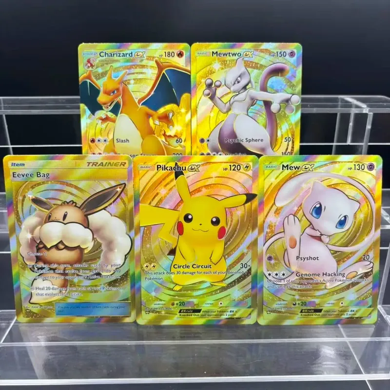 5ks DIY POCKET Collection Cards Mewtwo Leafeon ex Self Made Single Card Klasická hra Anime Card Gift Toy — image 9