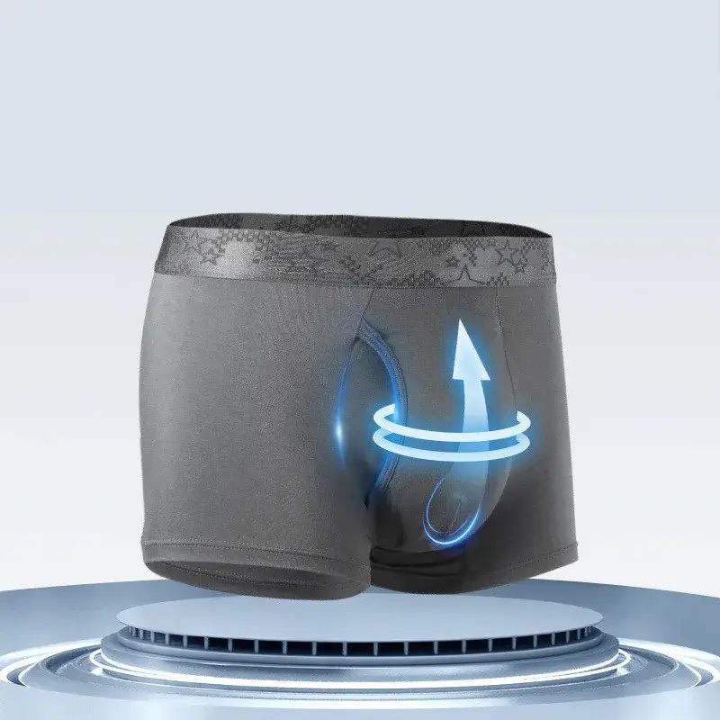 Boxer homme short sous-vêtement modal homme culotte solide respirant balle séparation poche caleçon homme malles Cueca grande taille — image 10