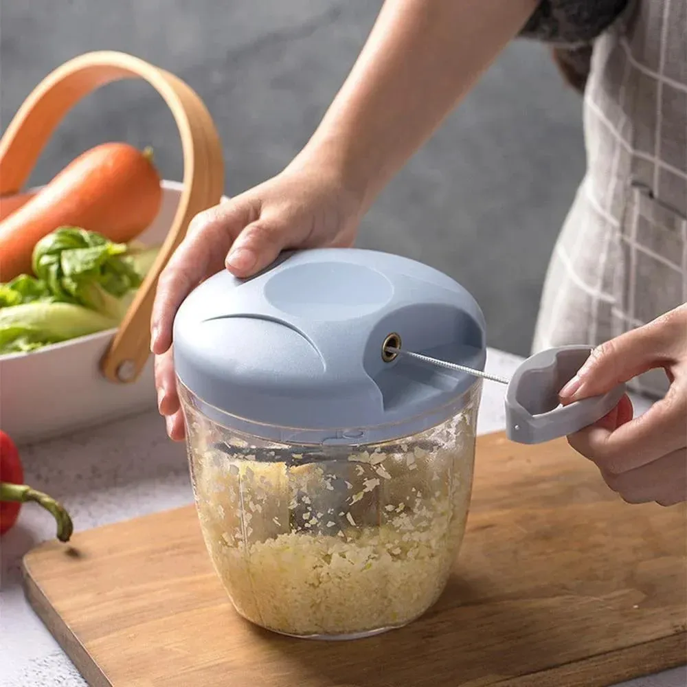 Cortador de mano para picadora de ajo, procesador de alimentos con cuerda manual, picador de verduras, para cebolla, jengibre, frutas, nueces, apto para lavavajillas — image 4
