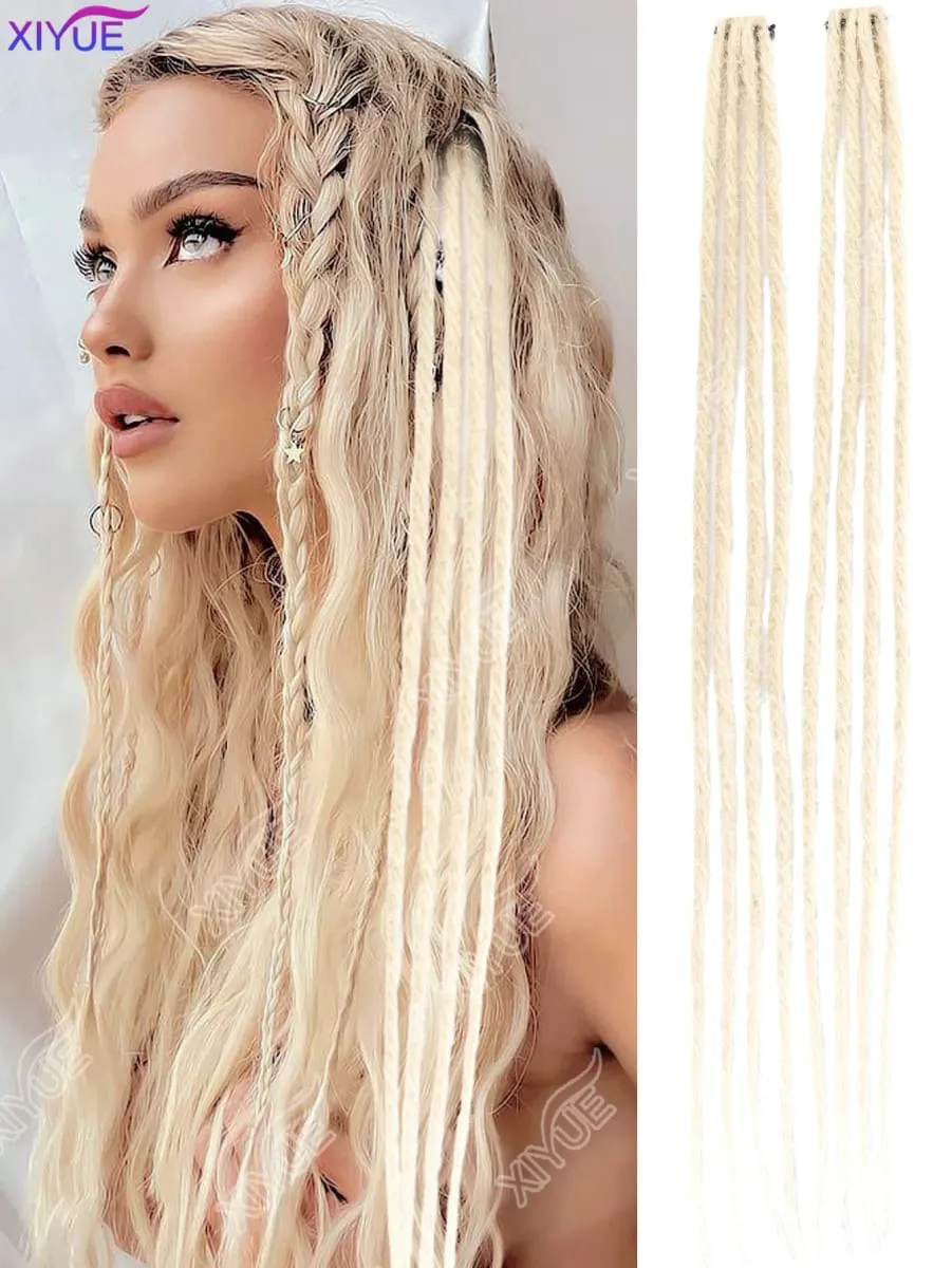 24 tommer syntetisk BB Clip Dreadlock-hårforlængelse Dreadlock-extensions Hip-hop Ombre-hårforlængelser African Tribe Style XY — image 10