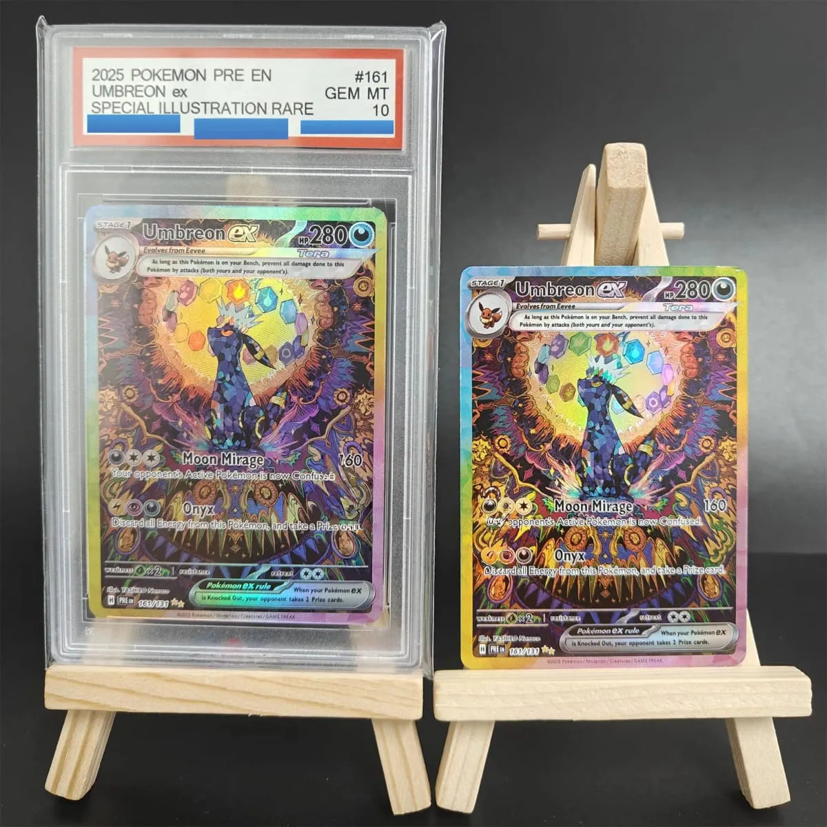 Proxy POKEMON PRE English PRISMATIC EVOLUTIONS #161 UMBREON ex Grado 10 Tarjeta de juguete de colección — image 1