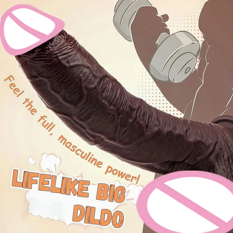 Realistyczne silikonowe Dildo miękki penis Dick z mocną przyssawką jądra żyły do zabawy analnej doświadczenie seks-zabawka dla kobiet — image 3