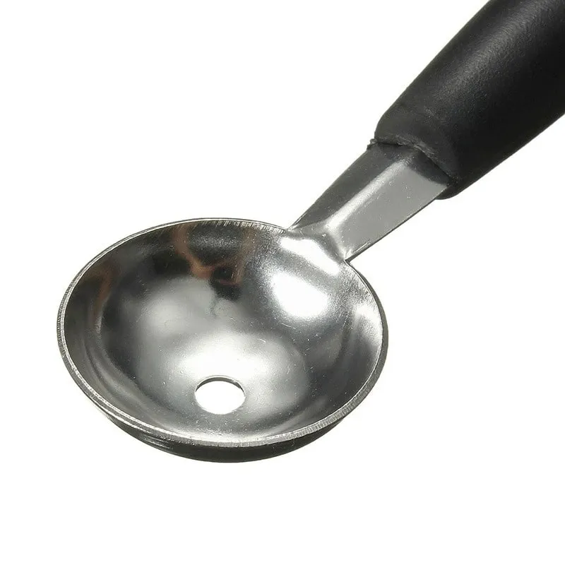 Cuillère à glace multifonctionnelle en acier inoxydable, cuillère à glace aux fruits à double tête, boule de pastèque, outils de cuisine 1 pièce