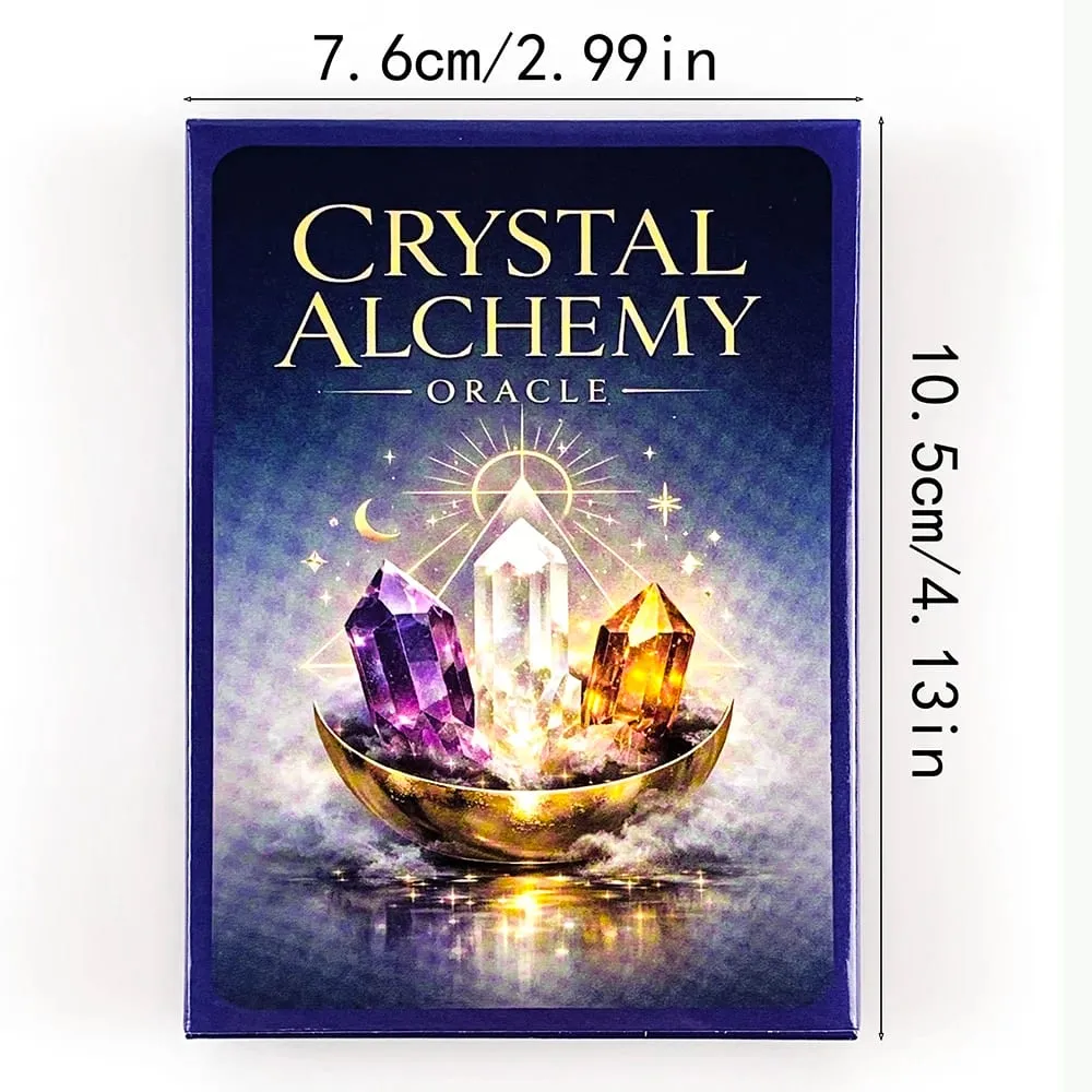 Cartas de oráculo de alquimia de cristal, cubierta de adivinación, curación de cristal, guía espiritual, juego de mesa de Tarot para lectura del destino, brujería — image 6