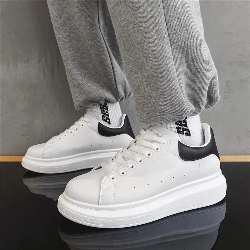 Weiß Vulkanisierte Turnschuhe männer Wohnungen Bequeme Schuhe Schnüren Zapatillas Hombre Frauen Casual Turnschuhe Plus Größe 35-45 — image 8