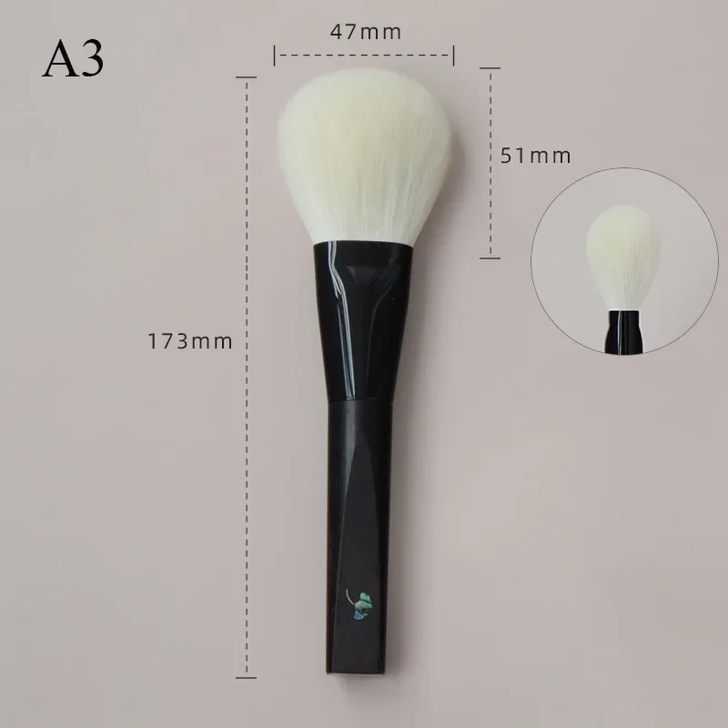 Shoushoulang Hand Crafted Makeup Brush Soft Tiny Tips Goat Hair 1PC Face Powder Blush Contour Brush Ebony Handle Makeup Brushes — image 10