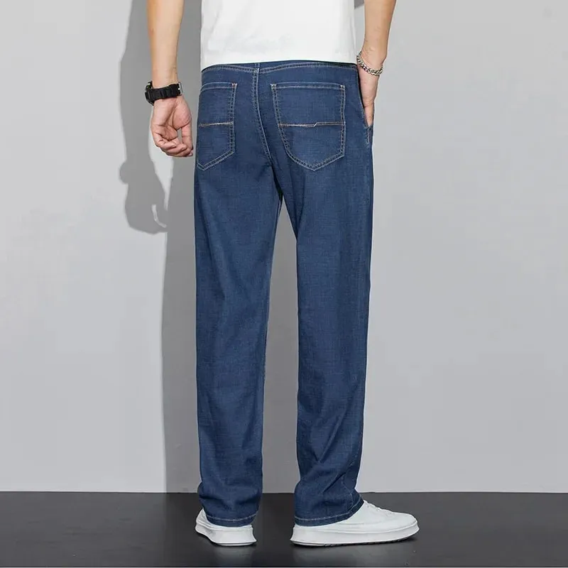 Jean Ultra-fin pour hommes, en tissu Lyocell, drapé doux, ample, droit, pantalon Denim décontracté, pantalon de rue à jambes larges, nouvelle collection été 2026 — image 6