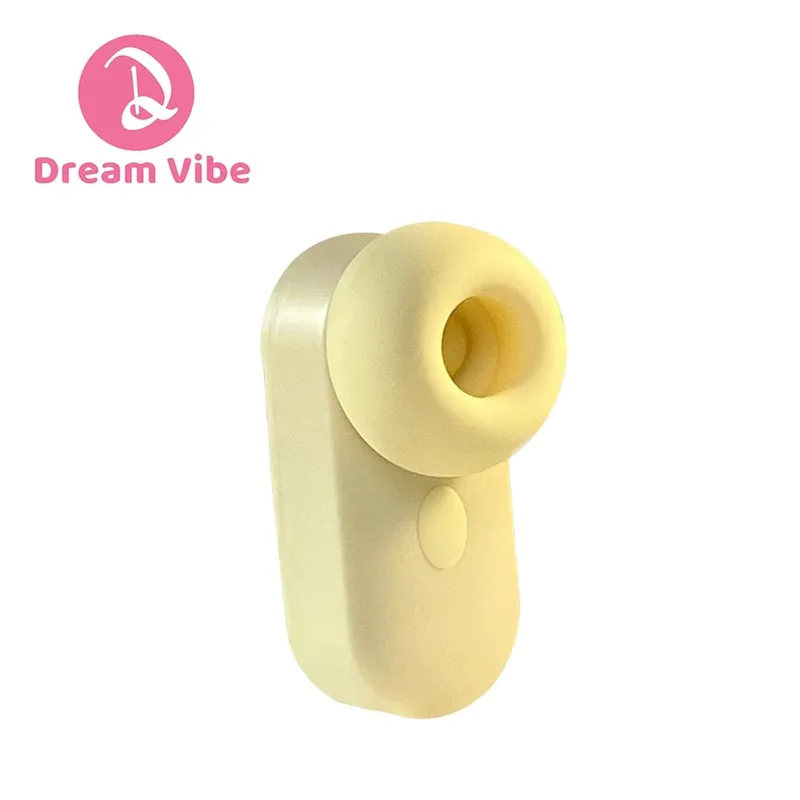 Dream Vibe Echo 2-v-1 Mini přísavka do uší ve tvaru žlutého vibrátor na klepání a sání Sexuální hračka pro ženy Masážní přístroj bradavek klitorisu — image 9